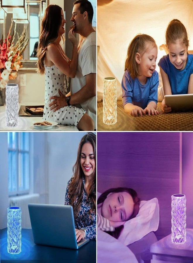 Desidiya Crystal Lamp,16 Color Changing Rose Diamond Table Lamp, USB Rechargeable Led Strip Lighting Touch Bedside Night Light with Remote Control - Image 5